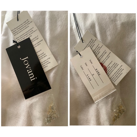 Jovani - Cream One Shoulder Sequins Dress - Picture 8 of 8